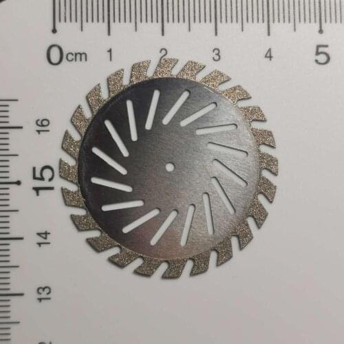 5pcs Dental Lab diamond Double sided Zigzag cutting disc for Dental Cutting Plaster Disc Wheel 40*0.30mm with 2 mandrels