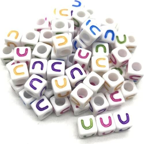 50pcs 7x7mm 26 Letter Beads Square Shape Alphabet Letter Beads Charms Bracelet Necklace For Jewelry Making Accessories #UUU