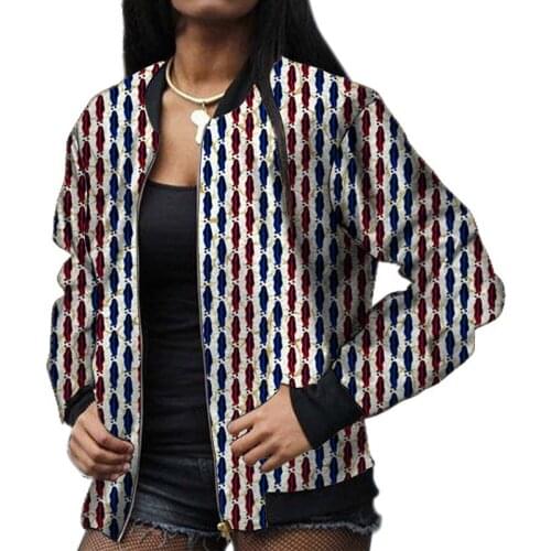 African Womens Baseball Jacket Dashiki Print Loose Coats Woman Bomber Jackets Custom Made Ankara Outfits Drop Shipping