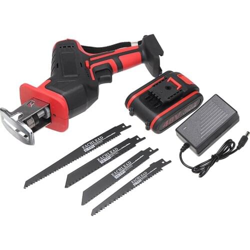48V Cordless Logging Chainsaw With 4 Saw Blades 1 Battery Portable Electric Reciprocating Saber Saws Electric Power Cutting Tool