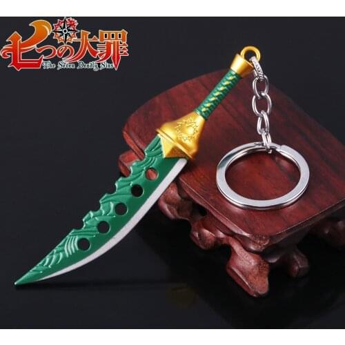Anime The Seven Deadly Sins Meliodas Sword Keychains Nanatsu no Taizai Dragon Sins Pendant Keyring For Men Women Key Holder Gift