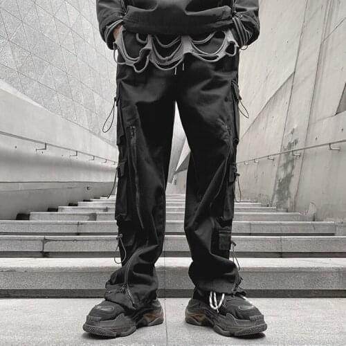 April MOMO 2021 Autumn And Winter Loose Mopping Pants Trendy Brand Mens Dark Straight Casual Pants