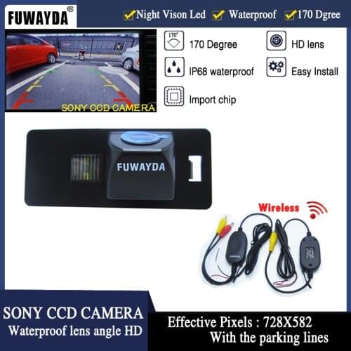 FUWAYDA Wireless SONYCCD Car REAR VIEWparking camera With parking lines for sony CCD AUDI A1 A4 (B8) A5 S5 Q5 TT/PASSAT R36 5D