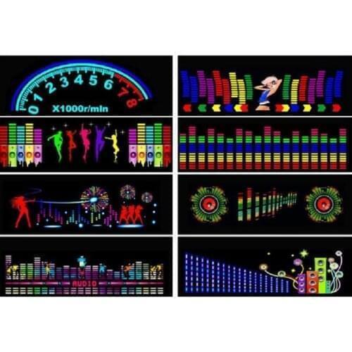 Car Auto Music Rhythm Changed Jumpy Sticker LED Flash Light Lamp Activated Equalizer EL Sheet Rear Window Styling Cool Sticker