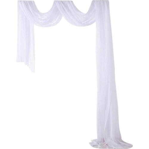 Window Screening White Curtains For Wedding Tablecloth Stage Decoration Party 137*366CM Elegant Festival Simple Birthday