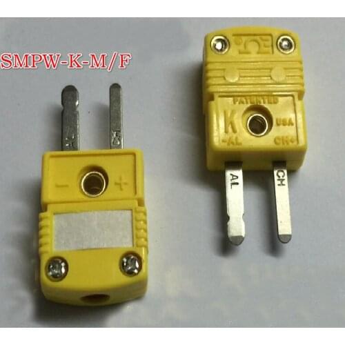 Free shipping 50pc Original k type thermocouple Plug male Thermocouple Connector sensor SMPW-K-M