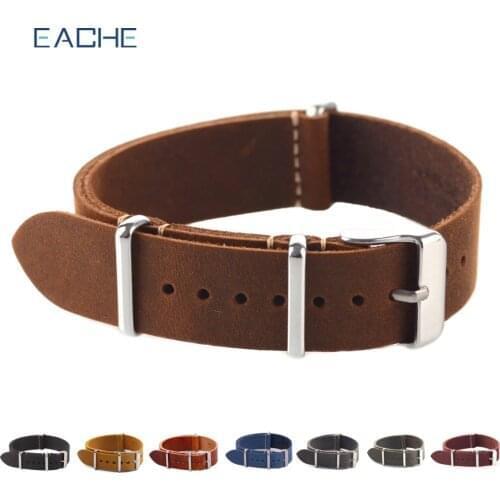 EACHE High Quality Vintage Genuine Leather Nato watch Straps Watchband for Military Watch 18mm 20mm 22mm wholesales
