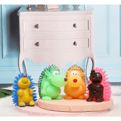 Pet Cats and Dogs Plush Hedgehog Vocal Toys TPR Plastic Teeth Chewing Toys Dog Bite Resistant Fun Toys Dog Teeth Cleaning Toys
