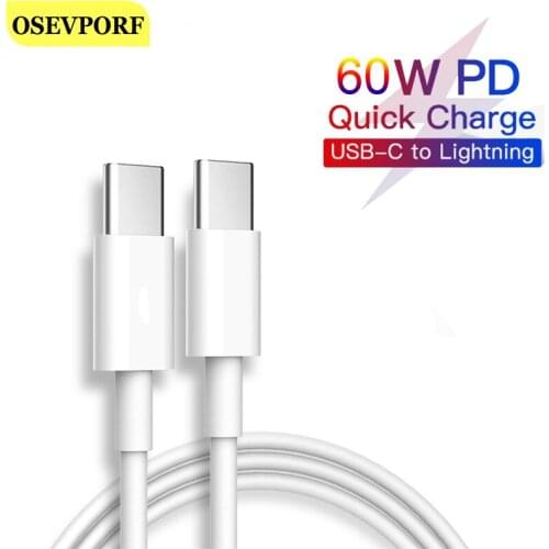 USB Type C to USB C Cable for Samsung S20 Type-C 60W PD Fast Quick Charge 3.0 USB-C Wire for MacBook iPad Pro 2020 USBC Cord 60W
