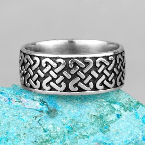 Celtic Knot Viking Symbols Weave Stainless Steel Mens Women Rings Simple for Girl Boyfriend Jewelry Creativity Gift Wholesale