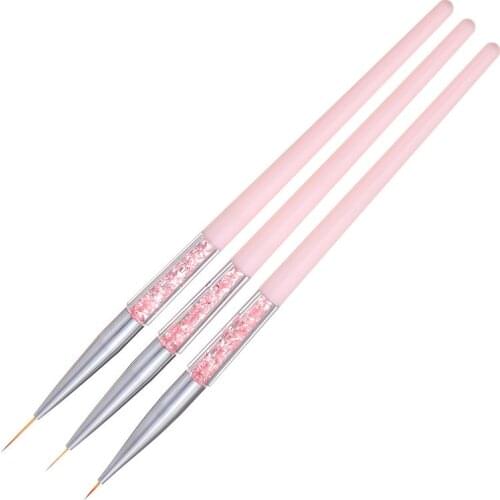 3 Pcs Nail Art Acrylic Liner Painting Brush French Lines Stripes Grid Pattern Drawing Pen 3D DIY Tips Manicure Tools