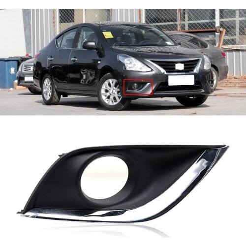 CAPQX For Nissan Sunny 2014 2015 2016 Front Bumper Fog Light Foglamp Frame Trim Shell Cap Chrome Fog Lamp Garnish Cover Lid Hood