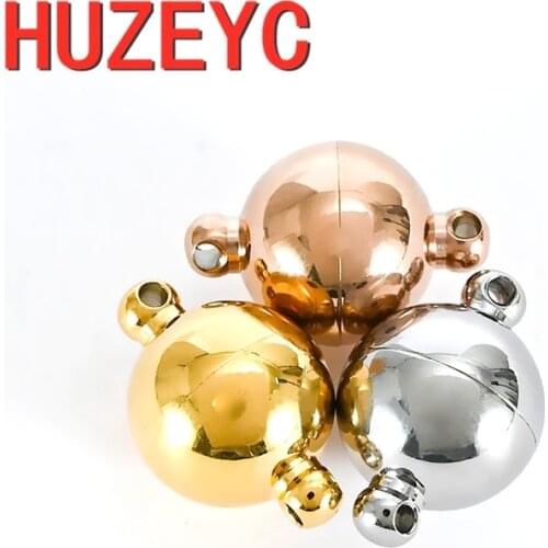 20pcs Stainless Steel Magnetic Clasp Round Ball Leather Cord Clasps Bracelet Magnet Buckle DIY Parts for Jewelry Making Supplies