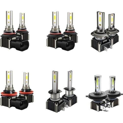 Mini Car LED Headlight Bulb 60W 6000K Waterproof Headlamp H1 H7 H4 H11 H8 H9 9005 9006 Auto Fog Lights