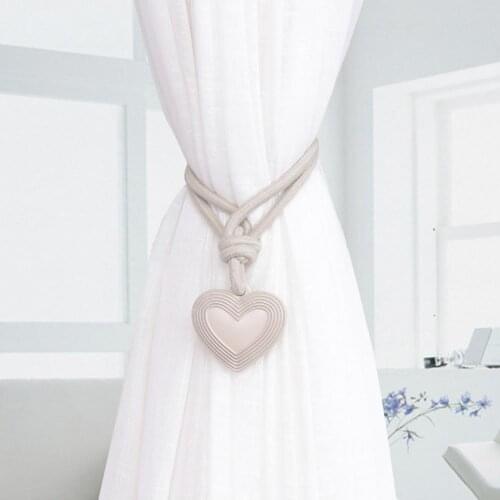 Fashion Heart Window Curtain Tie Rope Tieback Holder Back Holdbacks Buckle Clips Decorative Bedroom Home Decoration Accessories