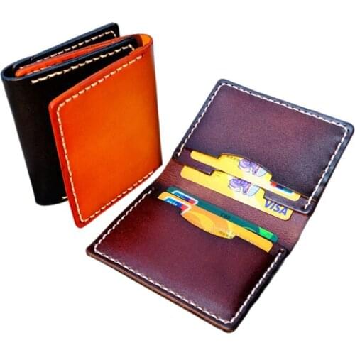 Genuine Leather Credit Card Holder Vintage Handmade Wallet for Credit Cards Luxury Cardholder Men Protective Cases for Card