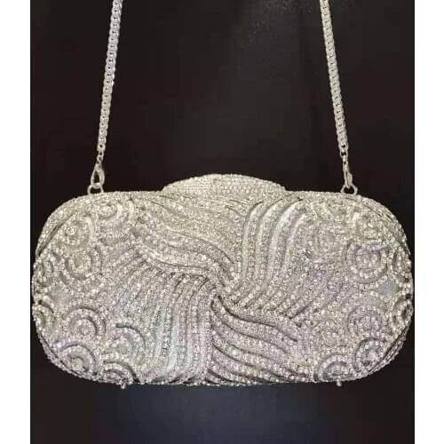 New Arrival Silver Crystal Diamond Women Evening Clutch Party Purse Fashion Rhinestone Clutch Shoulder Bags Handbags Clutches