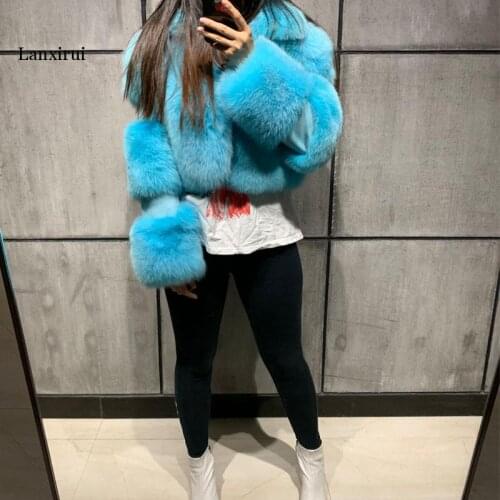 Autumn Winter Womens Faux Fur Coat Jacket Female Slim Fit PU Leather Fur Coats Fluffy Outerwear Jackets Plus Size S-4XL