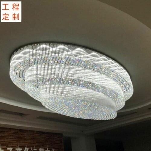 Oval living room crystal lamp restaurant bedroom lamp LED ceiling bar aisle rectangular porch engineering lamps led lighting