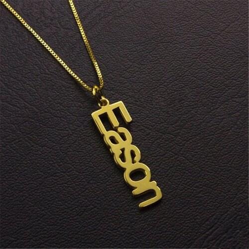 Fashion Box chain Nameplate Necklace 3 Colors Copper Name Necklaces for Women Customized Your Name Jewelry Best Friend Gift bff