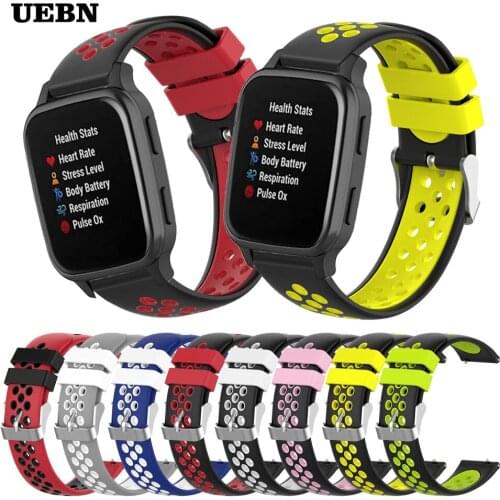 UEBN Silicone Sport Replacement Breathable Band For Garmin Venu Sq strap for Vivoactive 3/3M Vivomove HR watchbands accessories
