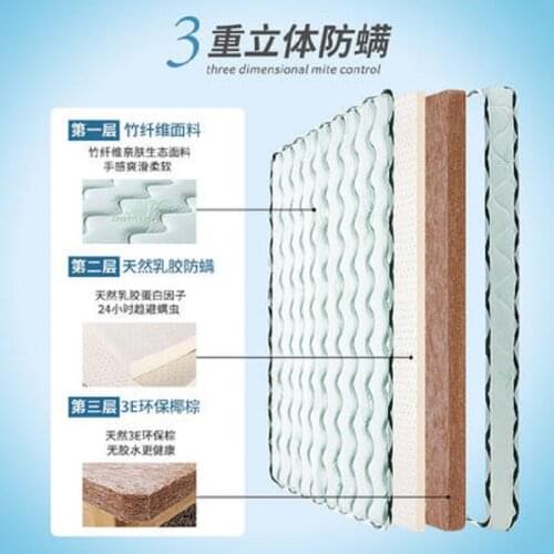 Foldable Natural Coir mattress Latex filling Tatami Bamboo charcoal fiber fabric 6 /8cm thickness Size mat