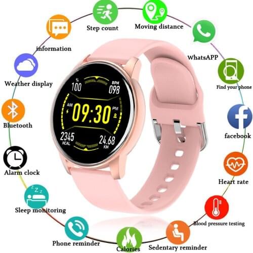 LIGE Smart Watch Women Blood Pressure Heart Rate Monitor Fitness tracker Sport Smart Band Alarm clock reminder Smart wristband