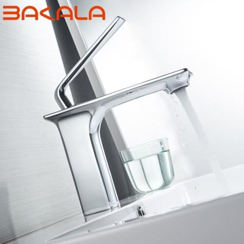 BAKALA Newly Bathroom Chrome Deck Mounted Spray Brass Single Handle Basin Faucet Torneira Sink Faucets,Mixer & Tap FA5903