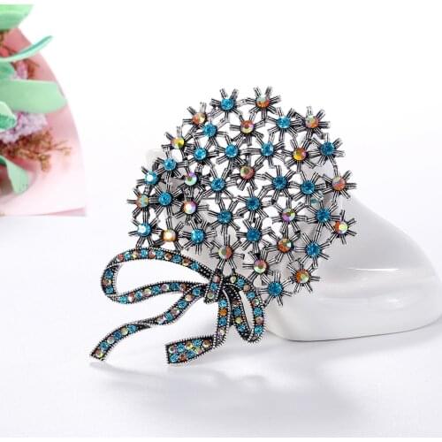 Rhinestone Large Flower Brooches For Women Autumn Winter Design Fashion Vintage Corsage Brooch High Quality New 2021
