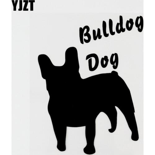 YJZT 10CMX13CM Funny Animal Bulldog Dog Vinyl Car Sticker Decal Black/Silver 8C-0220