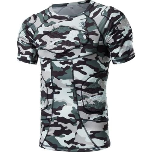 Body Safe Guard Padded Compression Shirts Shoulder Rib Chest Protector Suit for Football Basketball Paintball Rugby Parkour