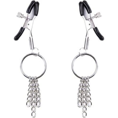 1 Pair Pretty Metal Bell Nipple Clamps With Chain Clips Flirting Teasing Sex Flirt Bondage Kit Slave Bdsm Exotic Accessories