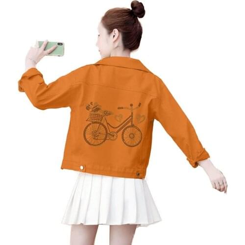 2021 Pring Autumn New Embroidered Short Denim Jacket Women Thin Outwear Plus Size 5XL Single-Breasted Jeans Coat Female L445