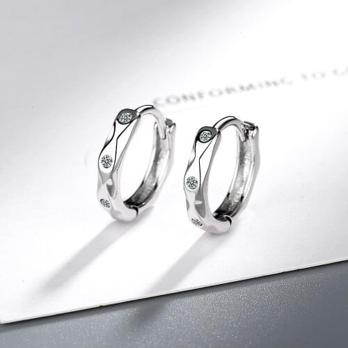 Exquisite silver color Single Row AAA Cubic Zircon Stud Earring Silver Wave Earrings For Women Girls oorbellen pendientes