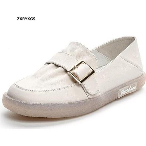 Hot 2021 New Best-Selling Soft Cowhide Sof Sole Non-slip Wear-resistant Flats Casual Shoes Women Elegance Comfort Trendy Shoes