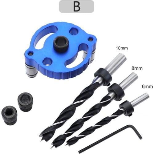 1 Set Woodworking Straight Hole Puncher Doweling Jig Drill Guide Locator Hole