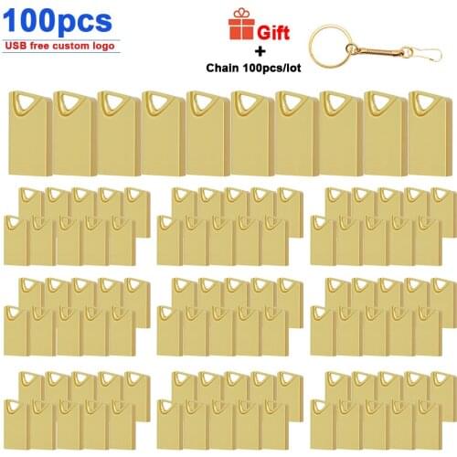 100pcs/lot free custom logo metal Pen Drive 128GB Key USB Stick Flash 64GB Pendrive 32GB cle usb memory 16GB USB Flash Drive 8GB