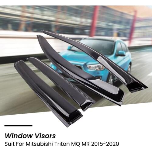 4pcs Weathershields Wind Shields For Mitsubishi Triton 2015-2020 MQ MR Dual Cab Weather Shield Window Visor