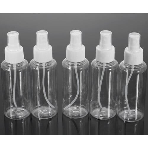 5Pc 100ml Portable Spray Bottle Water Perfume Container Refillable Mist Pump Perfume Atomizer Bottle Make Up Skin Care Container