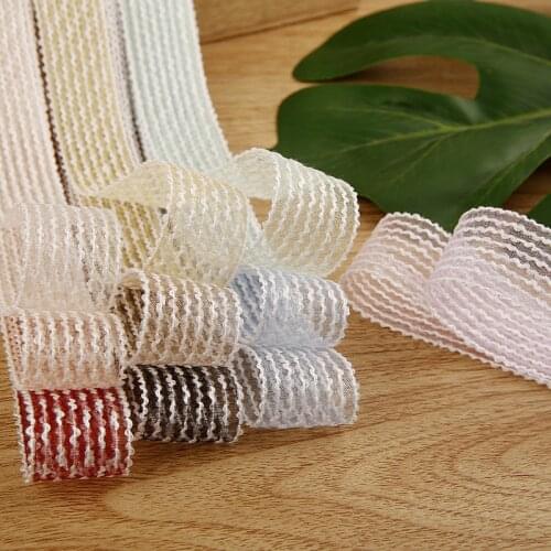 5 yards Jumping Point Striped Snow Gauze Ribbon for Diy Hairwear Bows Gifts Flowers Packaging Ribbons Bag Clothing Accessories