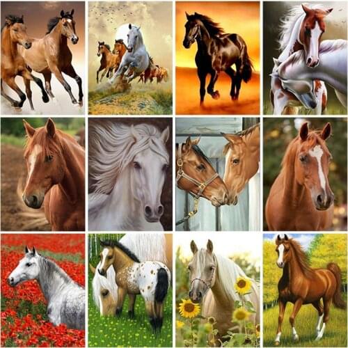 Diy Horse 5D Diamond Painting Full Square Drill Rhinestone Cross Stitch Animals Diamond Mosaic Embroidery Home Decor Wall Art