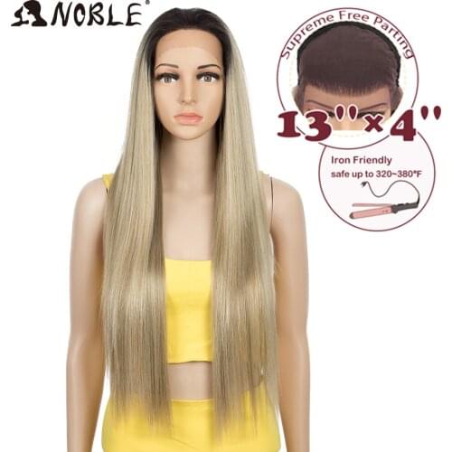 Noble Cosplay Synthetic Lace Front Wig 13x4 Lace Frontal Wig 32" Long Straight Ombre Blonde Wigs For Black Women Lace Front Wig