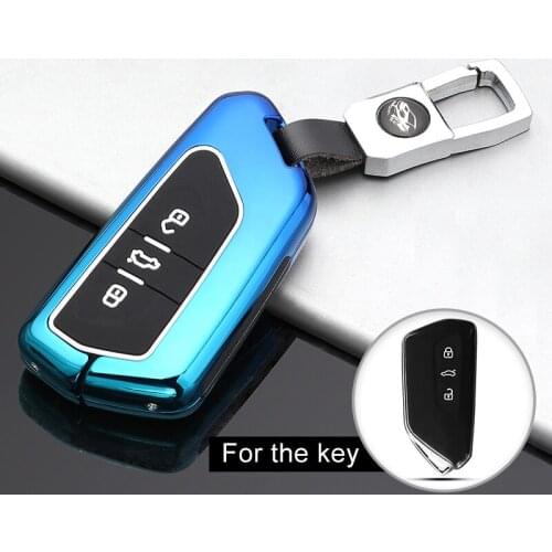 Zinc Alloy Car Key Case Cover For VW Volkswagen Golf 8 MK8 Passat CC For Skoda Octavia A8 Seat Leon MK4 2020 2021 Accessories