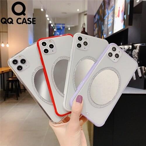 Candy Frame Transparent Phone Case For iphone 6 6S 7 8 Plus SE 2 2020 11 Pro XS MAX X XR With Makeup Mirror Soft TPU Case