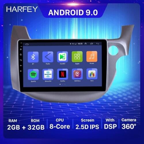 Harfey Head Unit Touch Screen for 2007-2013 HONDA FIT JAZZ RHD Android 9.0 10.1" GPS Navigation Radio Bluetooth Music WiFi OBD2