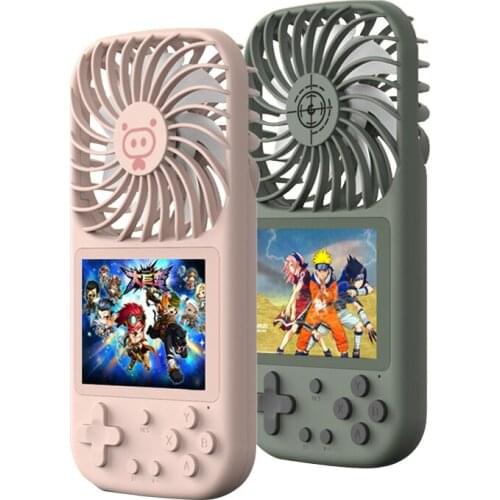 Creative mini handheld game console with fan USB outdoor toy 500 five-language handheld game console