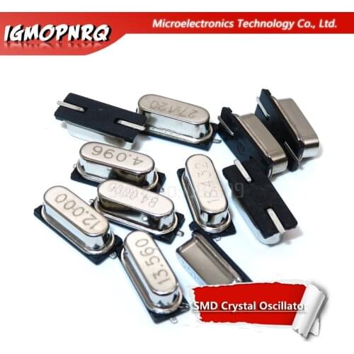 20PCS SMD Crystal Oscillator 3.579545M 4M 4.096M 6M 7.32728M 8M 10M 12M HC-49S smd Passive Crystal Oscillator