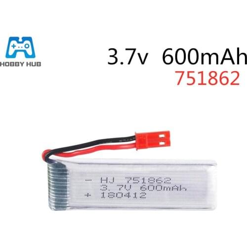 3.7V 600mAH lipo battery for Syma S032G WLtoys V929 V959 udi U818A RC flying saucer Quadcopter Spare Parts 3.7 V 751862