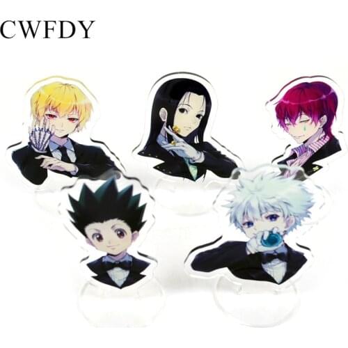 Fashion Anime HUNTER X HUNTER Keychain Figure Killua Zoldyck Kurapika Acrylic Stand Figure Desktop Stand Model Plate For Fans