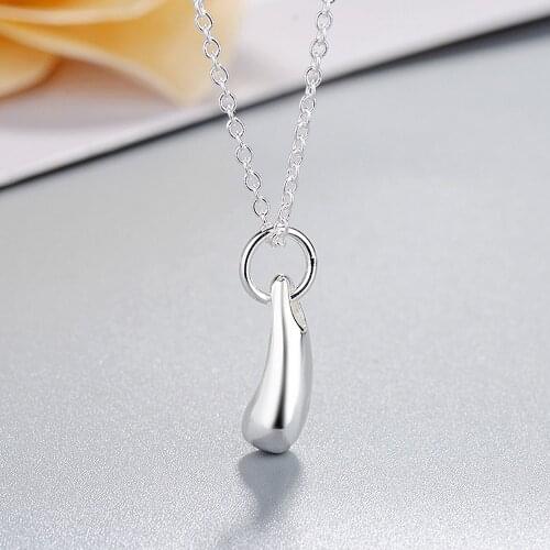 Fashion brand 925 Sterling Silver Necklace For Women luxury Jewelry Water droplets Pendant lady Christmas gifts Wedding party